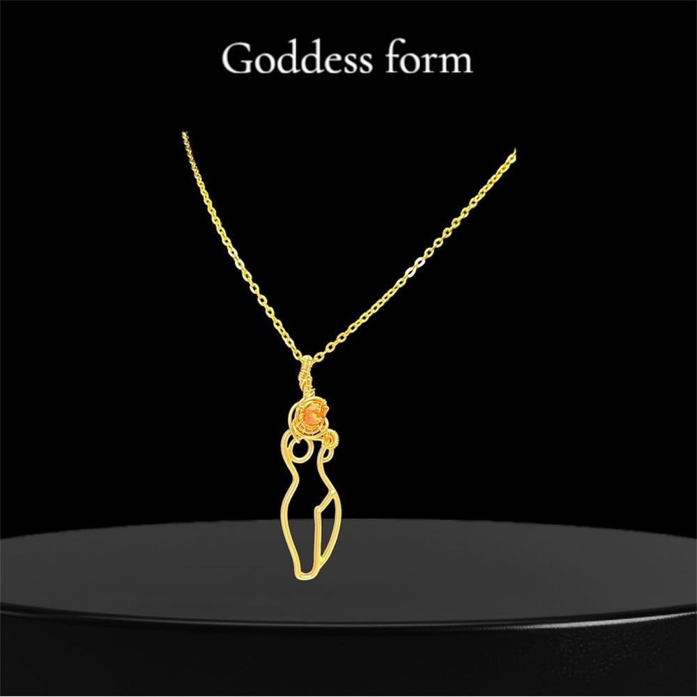 👣💕Self love -goddess form, pendant with chain motivational